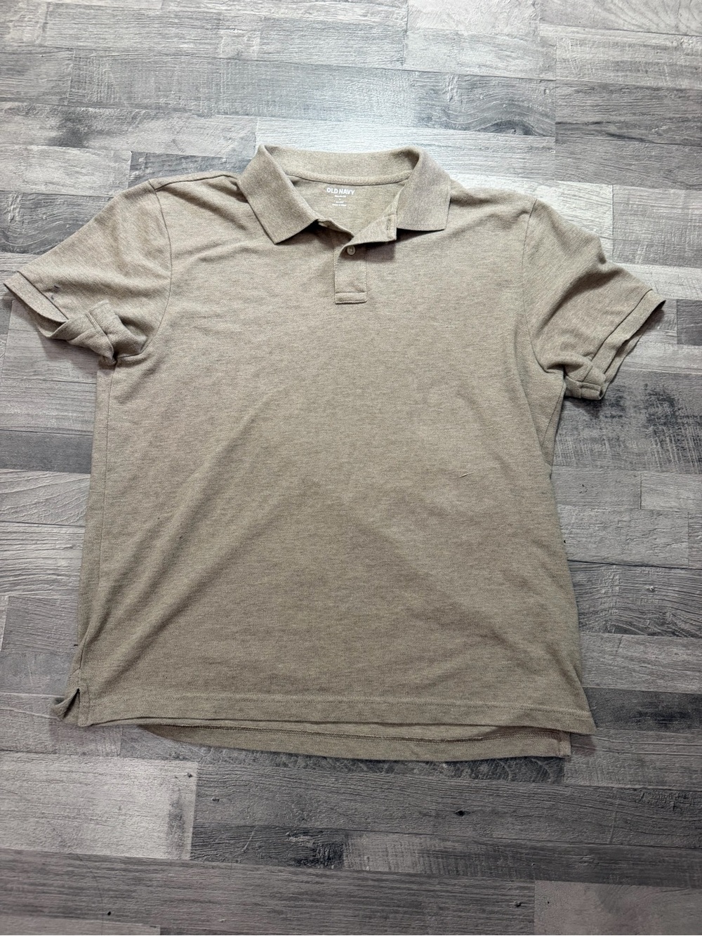 Old Navy Men's Polo Shirt in Light Taupe Beige